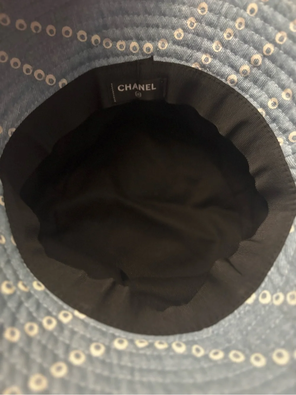 CHANEL Blue Patterned Bucket Hat